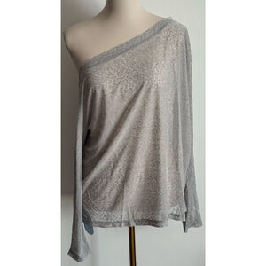 Women's HILINKER Gray Off-Shoulder Long Sleeve Tee M